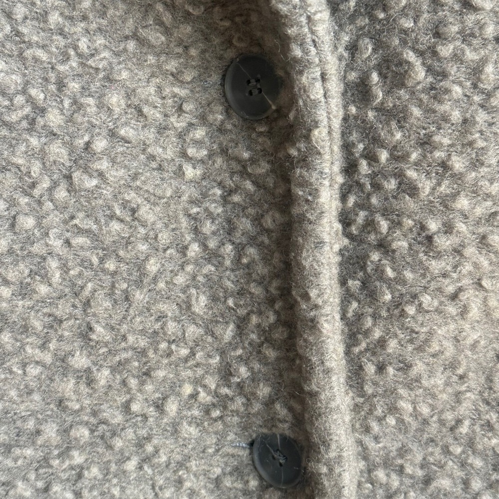 Eckhaus Latta Cocoon Coat Grey Boucle Wool Blend Notched Lapel Mid‎ Length - Picture 6 of 12